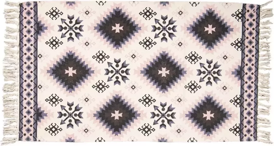 Trendybywave Vloerkleed 140*200 cm Wit Zwart Katoen Rechthoek Tapijt Wandkleed Wandtapijt