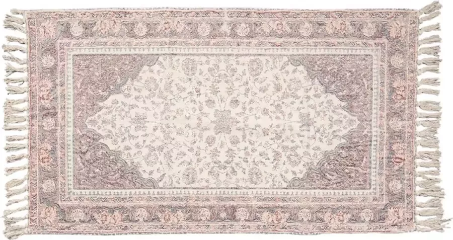 Vloerkleed 70*120 cm Beige Roze Katoen Rechthoek Tapijt Wandkleed Wandtapijt