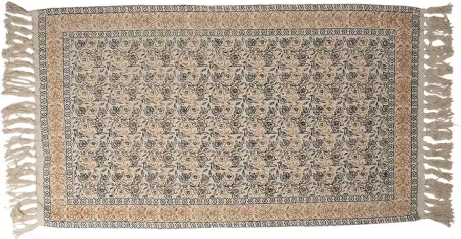 Vloerkleed 70*120 cm Blauw Bruin Katoen Rechthoek Tapijt Wandkleed Wandtapijt