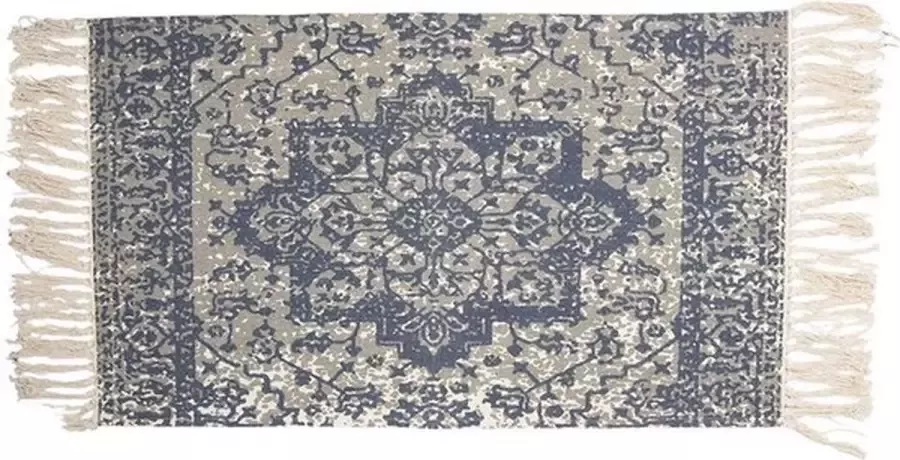Trendybywave Vloerkleed 70*120 cm Blauw Grijs Beige Katoen Rechthoek Tapijt Wandkleed Wandtapijt - Foto 2