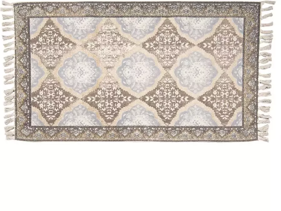 Trendybywave Vloerkleed 70*120 cm Blauw Grijs Beige Katoen Rechthoek Tapijt Wandkleed Wandtapijt