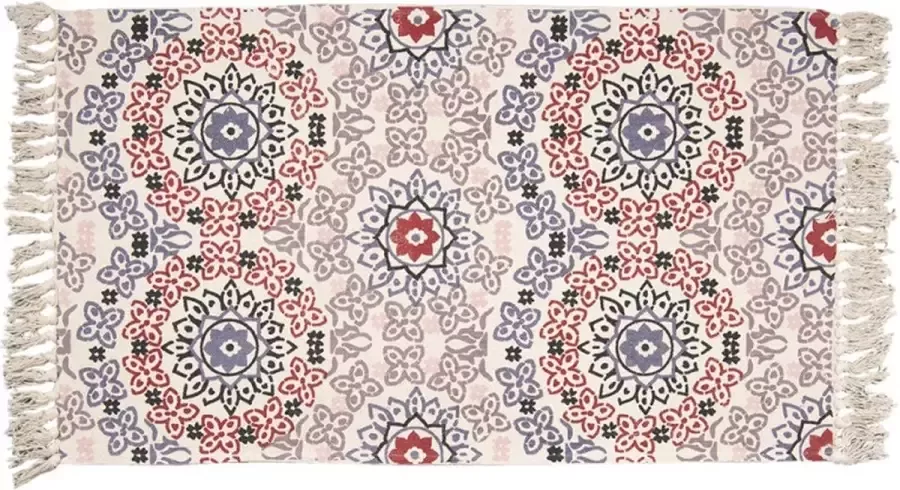 Trendybywave Vloerkleed 70*120 cm Blauw Rood Katoen Rechthoek Tapijt Wandkleed Wandtapijt