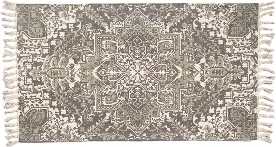 Vloerkleed 70*120 cm Grijs Groen Katoen Rechthoek Tapijt Wandkleed Wandtapijt