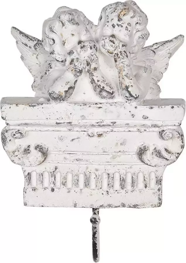 Wandhaak 14*5*22 cm Wit Kunststof Ijzer Rechthoek Engel Kapstok Wandkapstok Jashaak