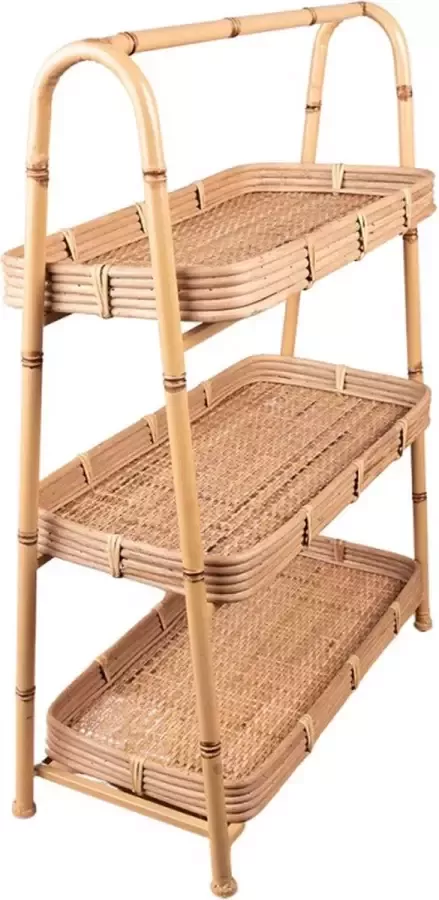 Trendybywave Wandrek 50x23x70 cm Bruin Rotan Ijzer Rechthoek Muurrek