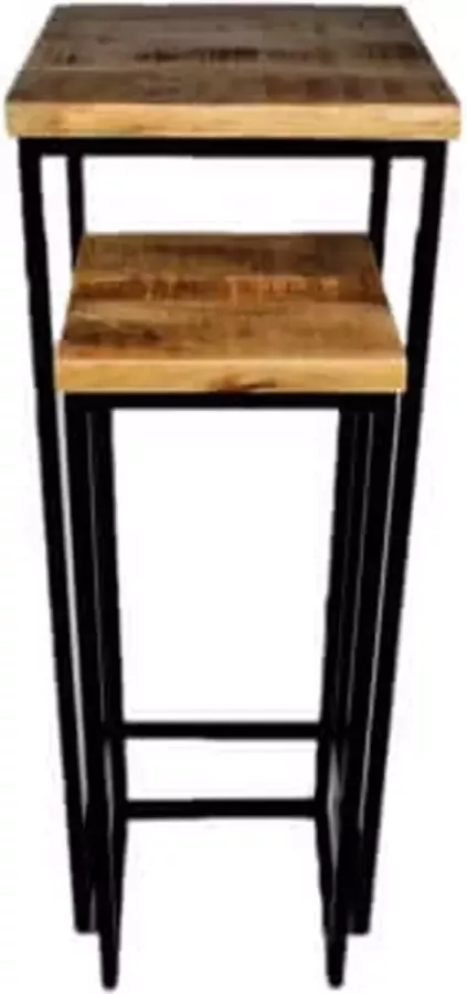 By Mooss Wandtafel sidetable hout set van 2 H104cm