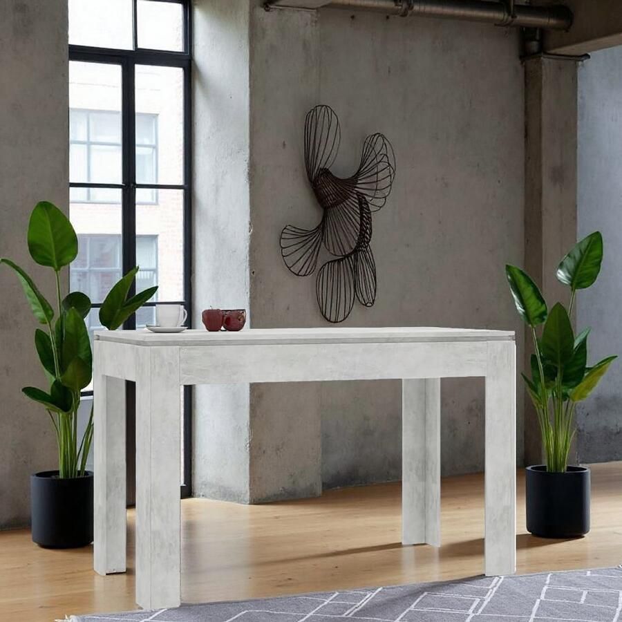 Tribe Eettafel Betonlook Grijs 120x60 cm – Rechthoekige Keukentafel & Eetkamertafel – Industriële Tafel –