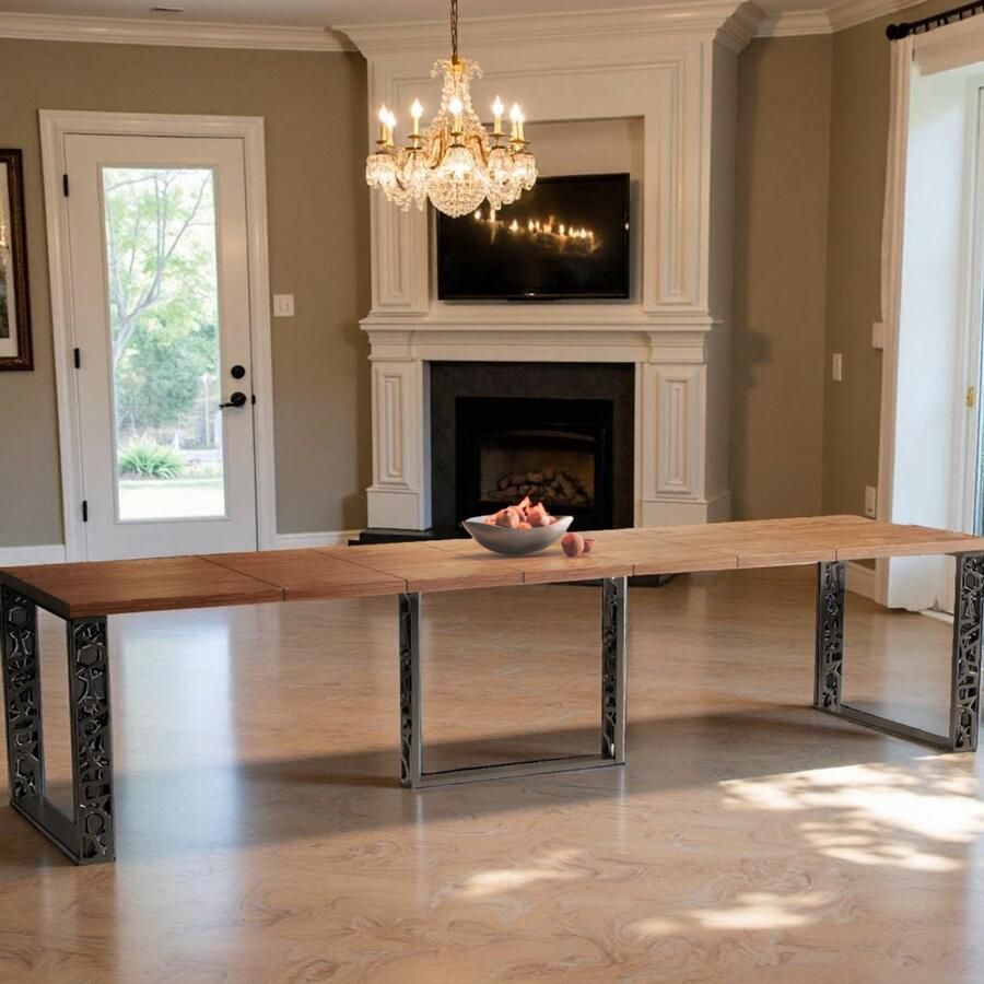 Tribe Uitschuifbare Eettafel – 130–250 cm – Hout met Fineer – Stirling Eiken – 8 Personen – Rechthoekig – Zwart Houten Onderstel – Scandinavisch Design