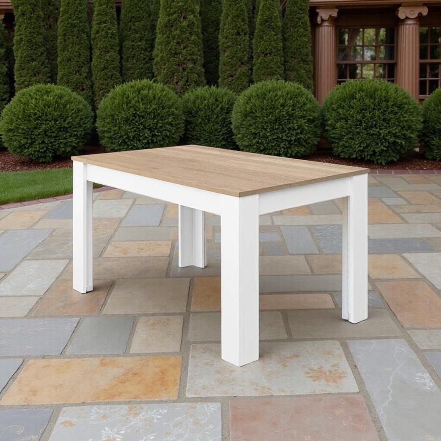 Tribe Uitschuifbare Eettafel 140-190 cm Moderne Houten Eetkamertafel Ruimtebesparend & Elegant Design Zwart & Eikenhout –