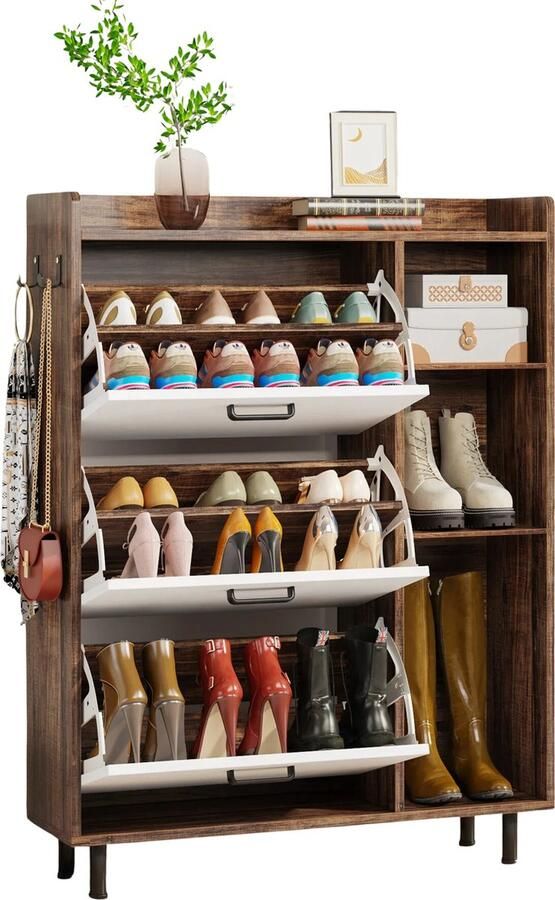 TRIBESIGN s Schoenenkast XXL Schoenenbank Met Lade Schoenenrek Halbank 20 Schoenen Vintage