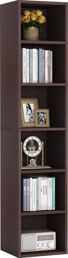 Tribesigns Boekenkast Boekenrek Industrieel 5 Lagen Hout 30 x 30 x 165cm Rustiek Bruin