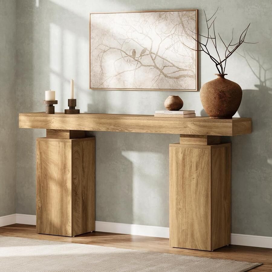 Tribesigns Consoletafe Lange Consoletafel Bruin 160 x 30 x 85 cm Console Tafel voor Hal Woonkamer Entree Foyer Moderne Hal Tafel