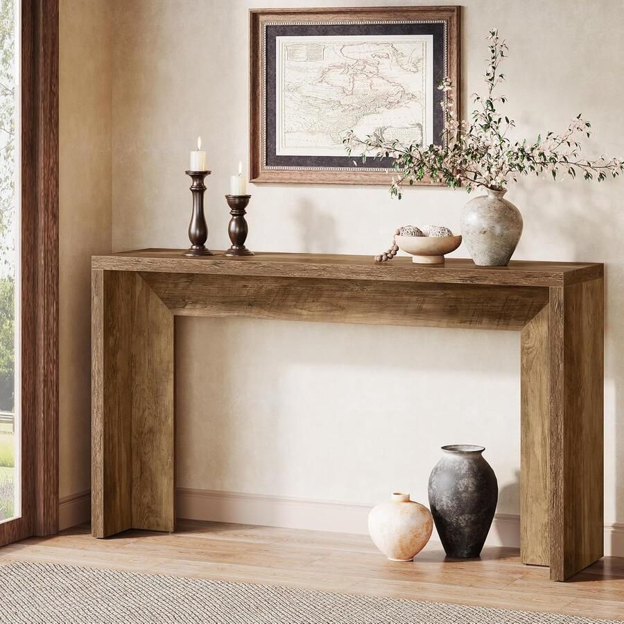 Tribesigns Consoletafel Sidetable Hout Bruin Sofa Tafe 140 x 30 x 80 cm Console Tafel voor Hal Woonkamer Entree