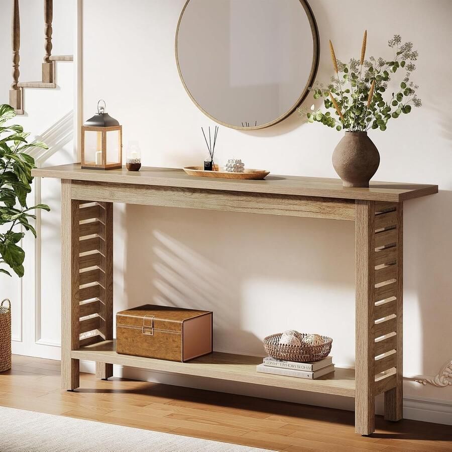 Tribesigns Consoletafel Sidetable Hout Eik Landhuisstijl 160 x 30 x 85 cm Console Tafel voor Hal Woonkamer Entree