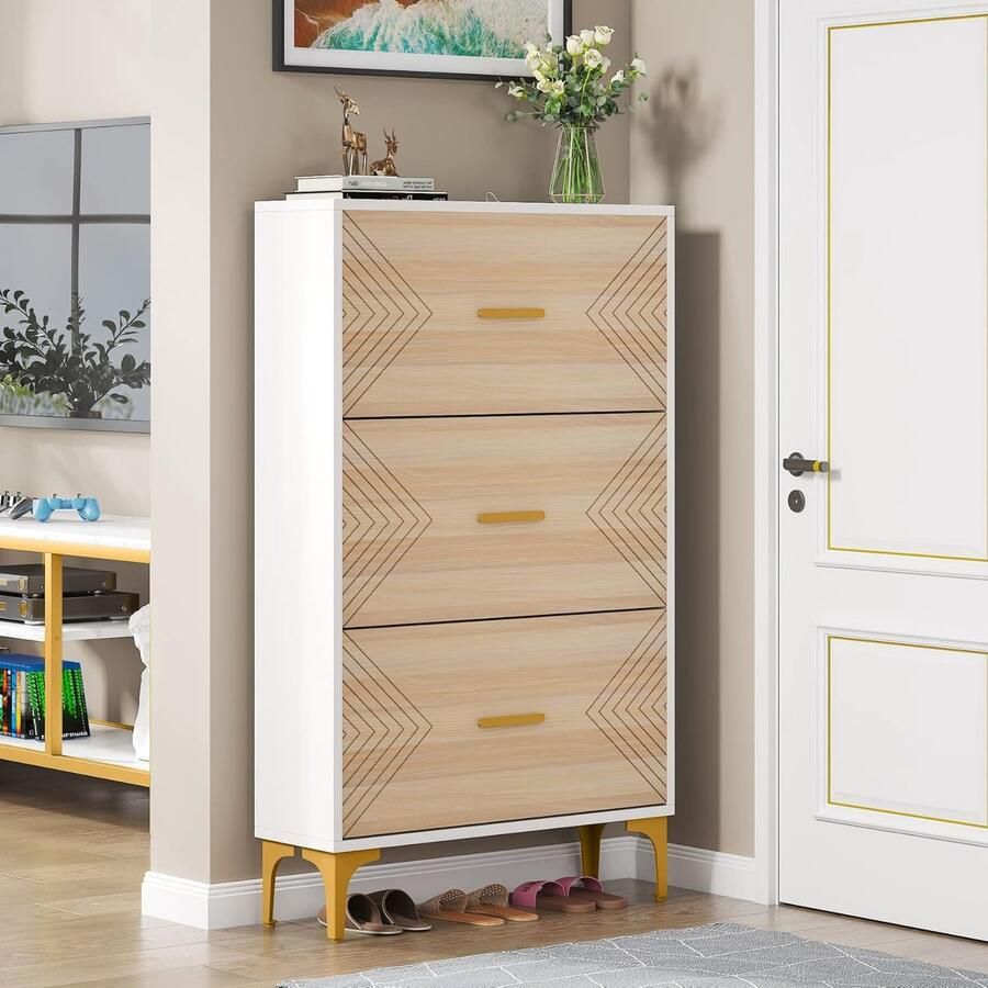 Tribesigns Praktisch Schoenenrek met 6 Niveaus Schoenenkast Schoenenrek Metaal Modern Metaal 80 x 25 x 130cm Wit