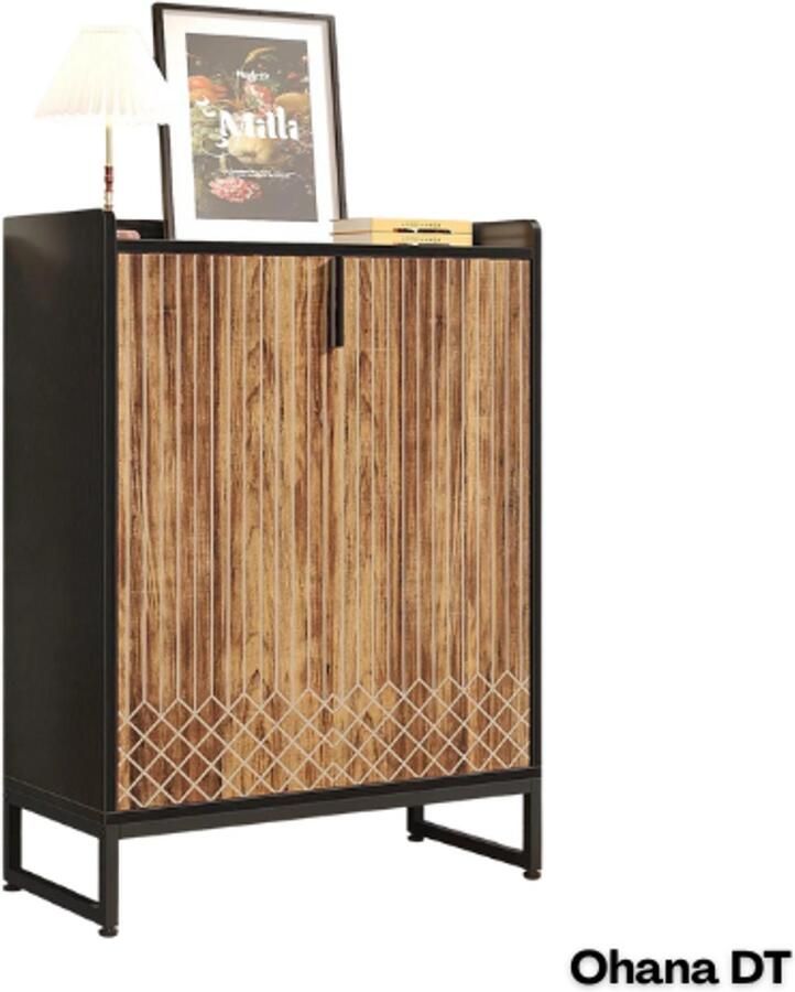 Tribesigns Schoenenkast Met Deuren Schoenenkast Hout 5 Laags 25 Paar Schoenen Eenvoudige Montage Houtlook