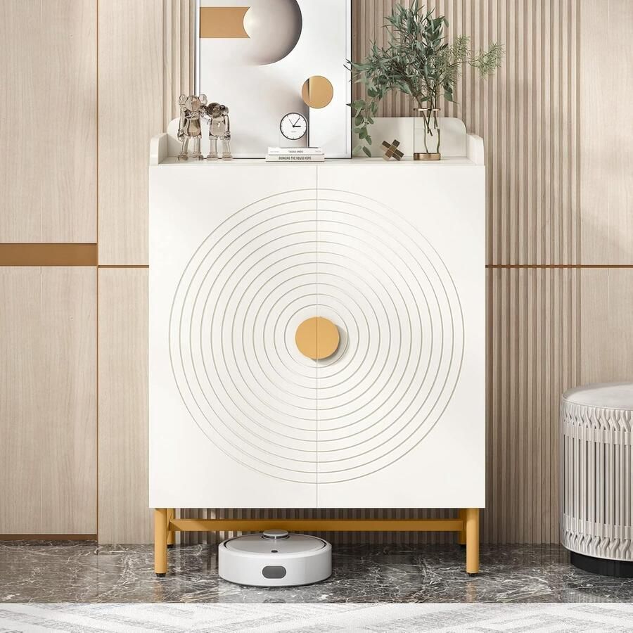 Tribesigns Schoenenkast met Deuren Schoenenrek met 6 niveaus Opbergkast voor 25 paar Schoenen 80 x 35 x 105 cm Wit