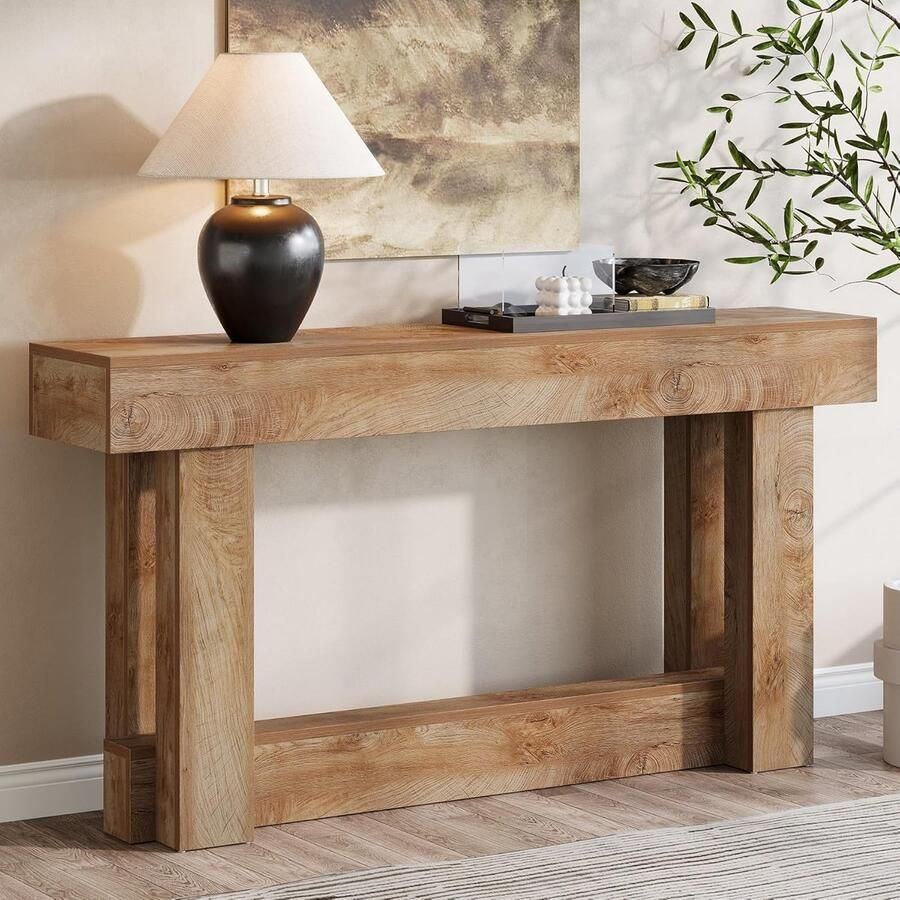 Tribesigns Sidetable Consoletafe met Opbergruimte Bruin 160 x 30 x 85 cm Console Tafel voor Hal Woonkamer Entree