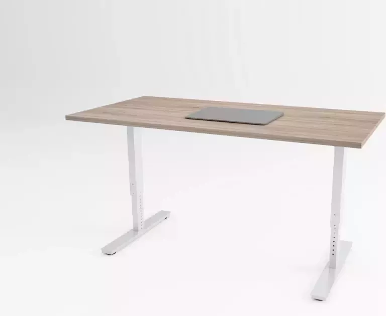 Trifurno Tri-desk Bolt Hoogte instelbaar bureau Wit onderstel Robson eiken blad 140 x 80 cm