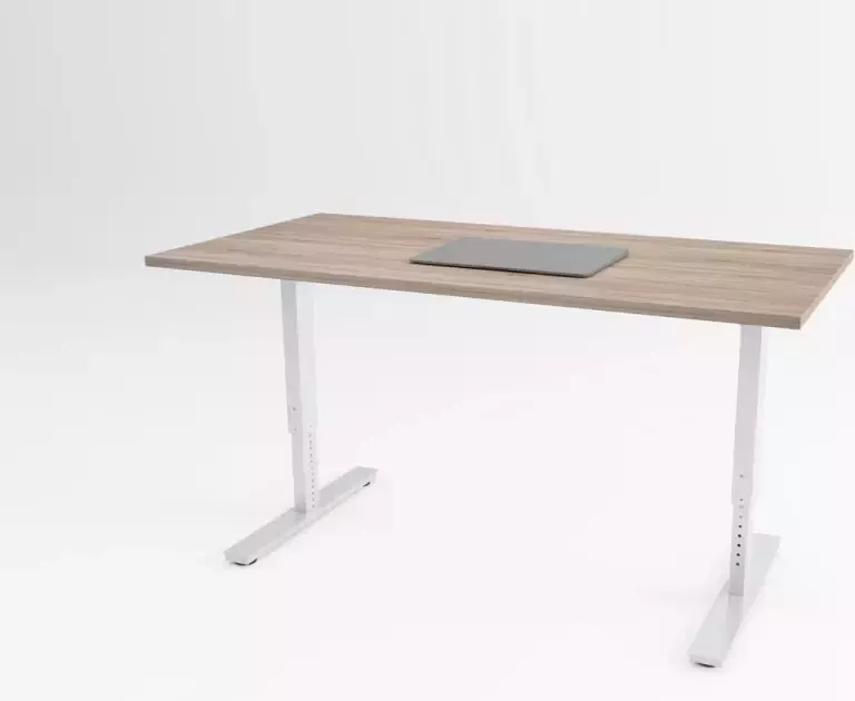 Trifurno Tri-desk Bolt Hoogte instelbaar bureau Wit onderstel Robson eiken blad 140 x 80 cm - Foto 2