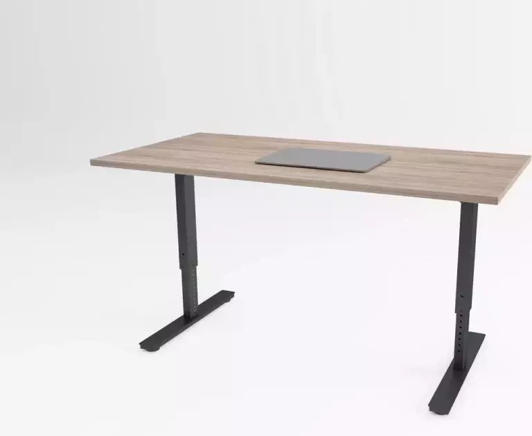 Trifurno Tri-desk Bolt Hoogte instelbaar bureau Zwart onderstel Robson eiken blad 120 x 80 cm - Foto 2