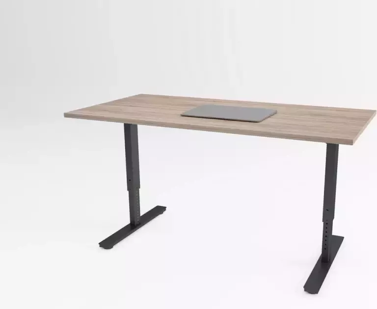 Trifurno Tri-desk Bolt Hoogte instelbaar bureau Zwart onderstel Robson eiken blad |160 x 80 cm