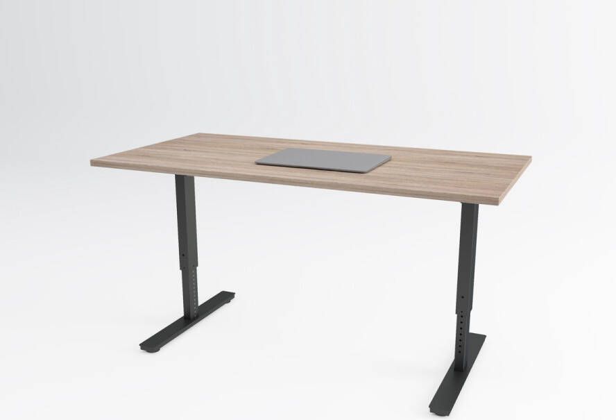 Trifurno Tri-desk Bolt Hoogte instelbaar bureau Zwart onderstel Robson eiken blad 180 x 80 cm