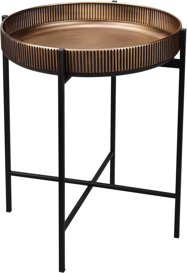 TRIO Bijzettafel Caly Rond 48cm Goud Zwart Metaal