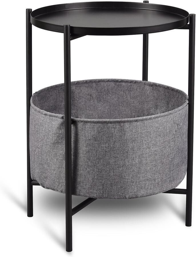 TRIO Bijzettafel Eus Rond 45cm Zwart Metaal