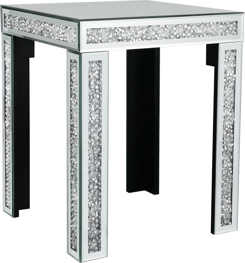 TRIO Bijzettafel Glitt Console Tafel 40x50x40cm Spiegelglas Glittereffect Kunststof