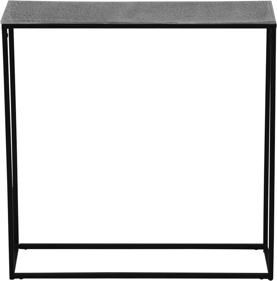 TRIO Bijzettafel Sinah Consoletafel 80x80x27cm Zwart Zilver Metaal