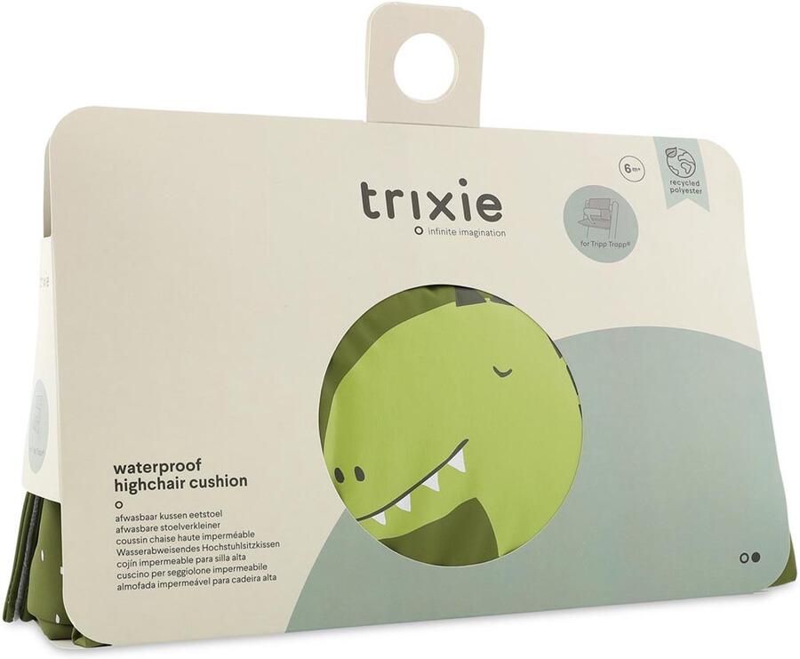 Trixie Afwasbaar Kussen Eetstoel Mr. Dino Makkelijk Afwasbaar Past op Tripp Trapp stoel Kinderstoel Verkleiner Groen