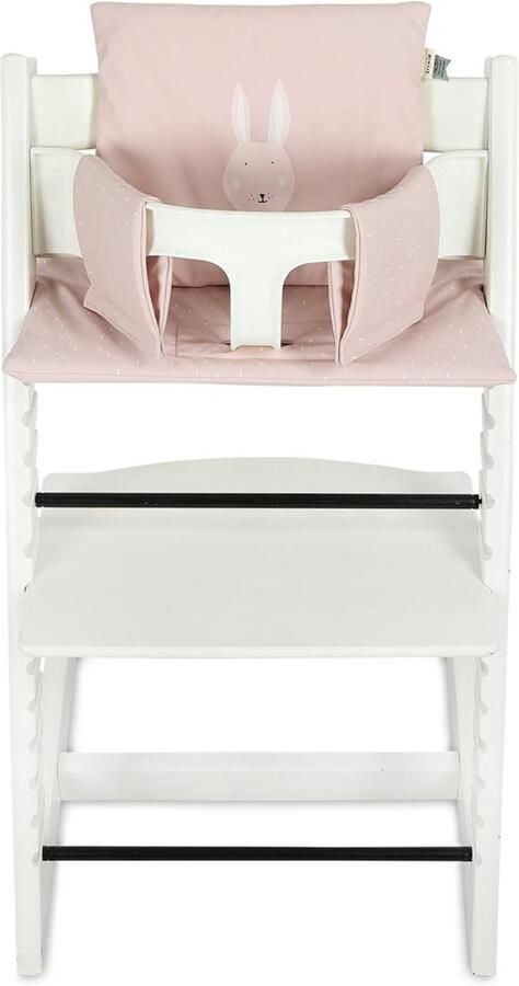 Trixie Afwasbaar Kussen Eetstoel Mrs. Rabbit Makkelijk Afwasbaar Past op Tripp Trapp stoel Kinderstoel Verkleiner Roze