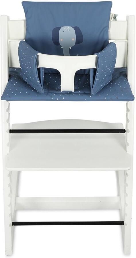 Trixie Afwasbaar Kussen Eetstoel Mrs. Elephant Makkelijk Afwasbaar Past op Tripp Trapp stoel Kinderstoel Verkleiner Blauw