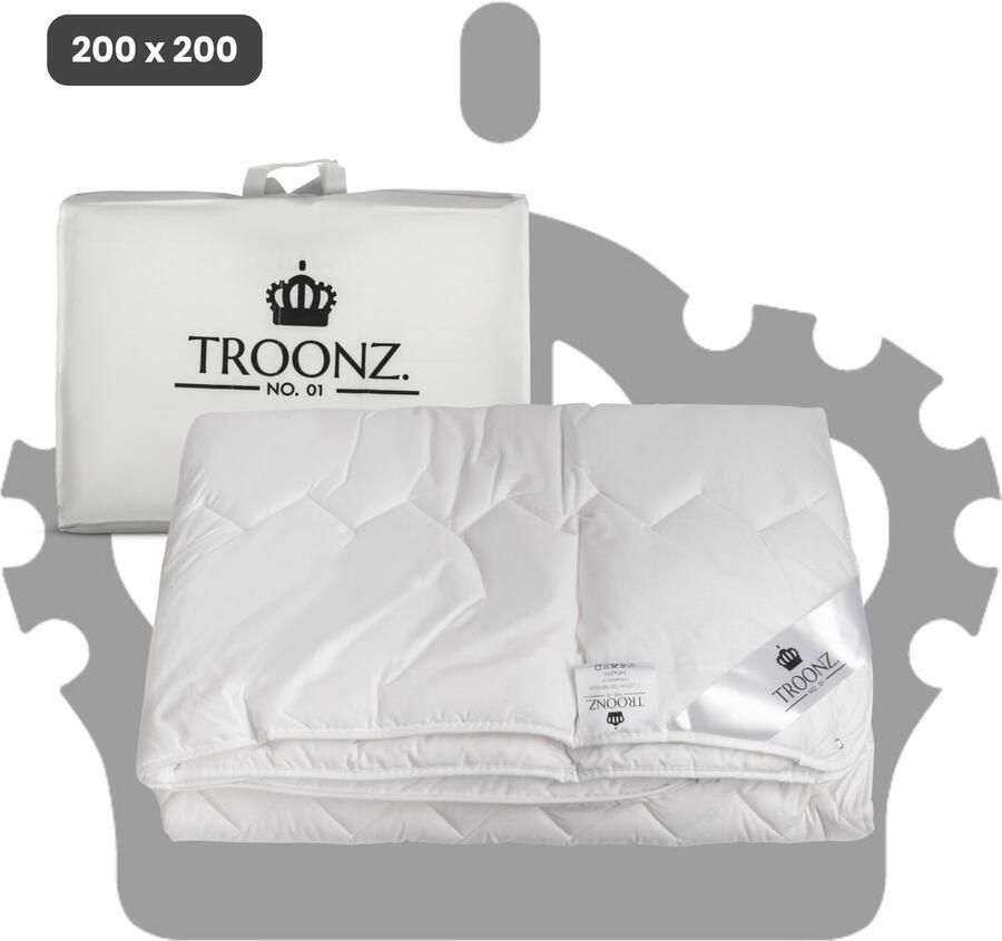 TROONZ Dekbed Livorno 200x200 Luxe en Zacht Katoen All Year Dekbed Zonder Overtrek voor Tweepersoonsbed Hotelkwaliteit & Ademend All Season Dekbed