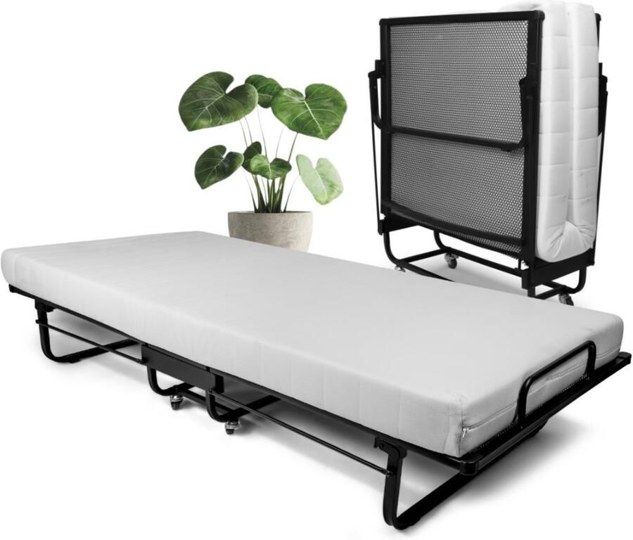 Troonz Logeerbed Livorno 90x200 cm – Vouwbed met Koudschuim Matras Opklapbed 1 persoons