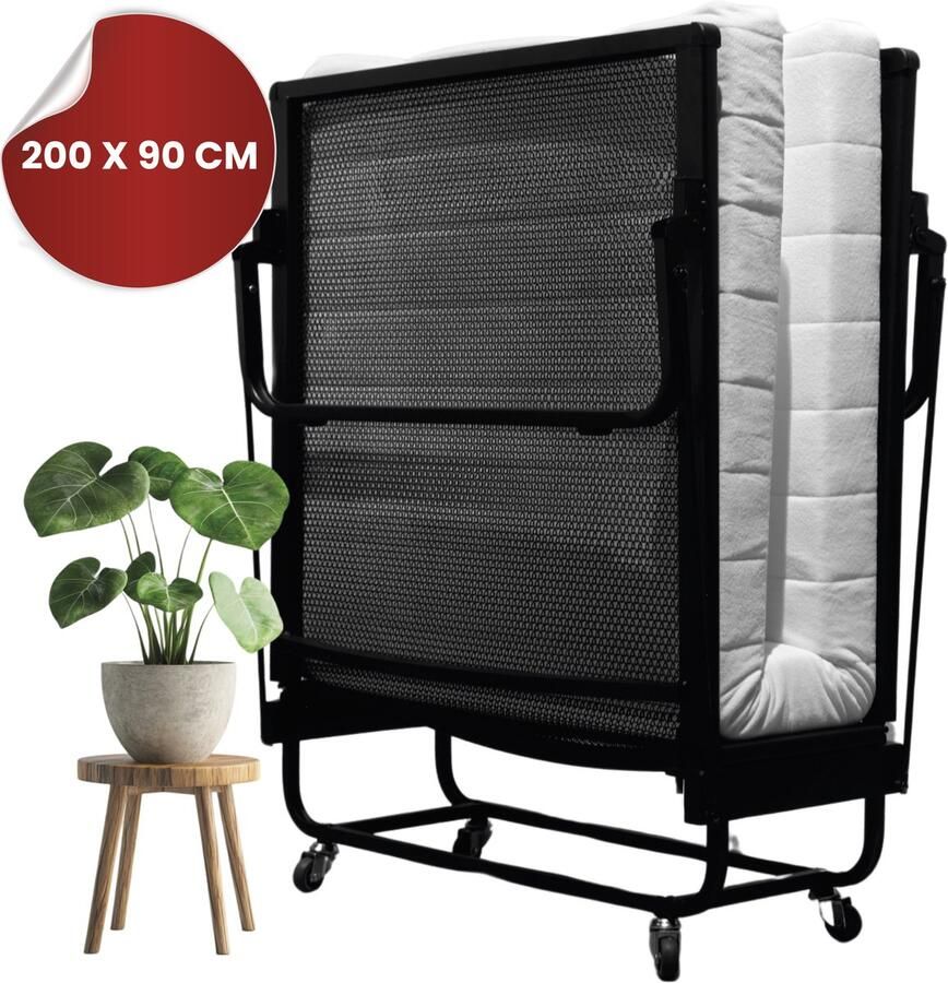 Troonz Logeerbed Livorno 90x200 cm – Vouwbed met Koudschuim Matras Opklapbed 1 persoons - Foto 2