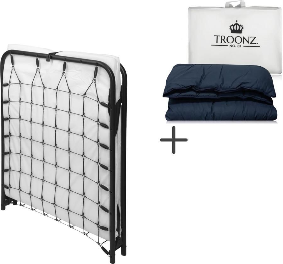Troonz Opklapbed Siena Deluxe 80x190 cm – Incl. Dekbed zonder Overtrek Dreamscape Eenpersoons Compact Opbergen – Vouwbed Eenpersoons