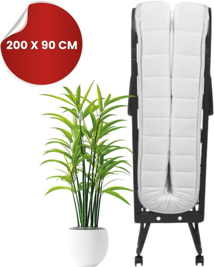 TROONZ Opklapbed Verona 90x200 cm – Eenpersoons Vouwbed Logeerbed met Luxe Ergonomisch Matras – Verstelbaar Bed – Ruimtebesparend Bed – Inklapbaar Logeerbed – Compact en Comfortabel