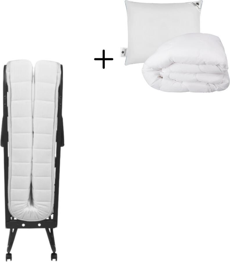 TROONZ Opklapbed Verona 90 x 210 cm Logeerbed Inclusief 4 seizoenen dekbed en Hoofdkussen Vouwbed Eenpersoonsbed Logeermatras Opvouwbaar 30 dagen proefslapen