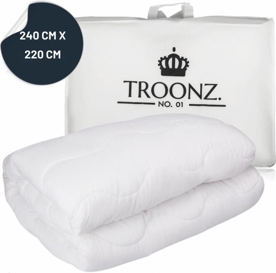 TROONZ Portofino Royal Dekbed Enkel 240x220 cm Wit Twijfelaar Dekbed Hotelkwaliteit Ademend & Zacht Dekbed voor Twijfelaar