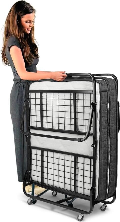 TROONZ Opklapbed Milano Deluxe 80x200 cm – Luxe Eenpersoons Vouwbed Inklapbaar Logeerbed – Opvouwbaar Logeermatras met Luxe Matras – Ruimtebesparend Bed – 30 Dagen Proefslapen - Foto 3