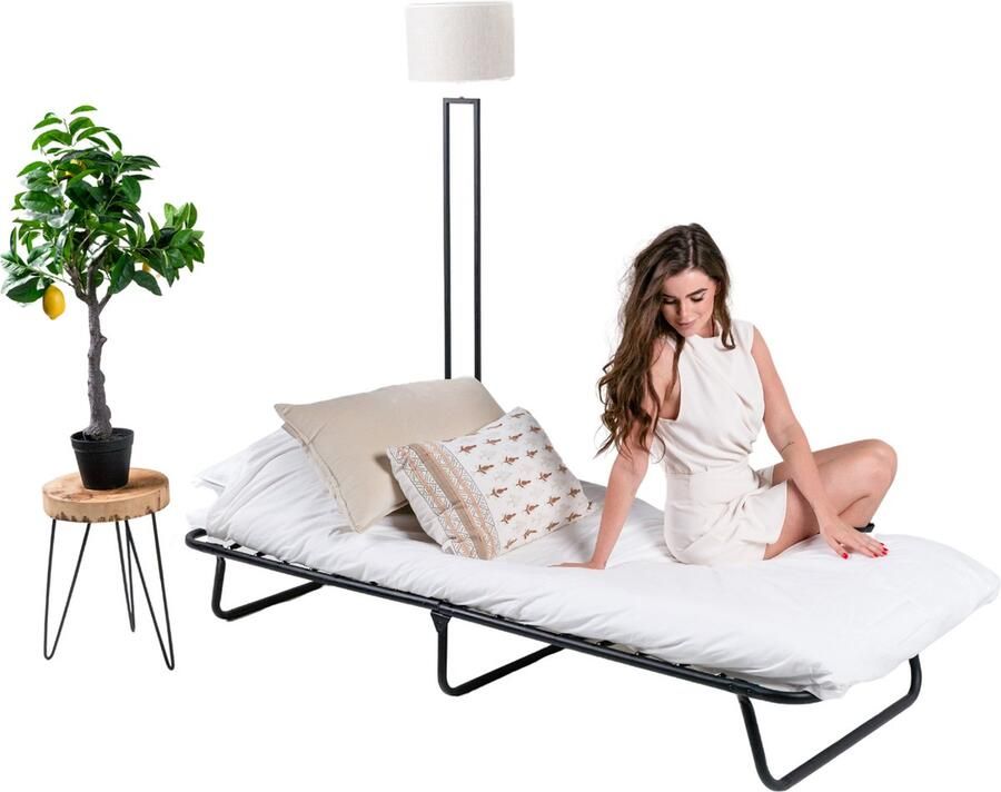 TROONZ Opklapbed Siena Deluxe 80x190 cm – Vouwbed Eenpersoons – Compact Inklapbaar Logeerbed – Gemakkelijk Op te Bergen – Ruimtebesparend Bed – Luxe Slaapoplossing - Foto 3