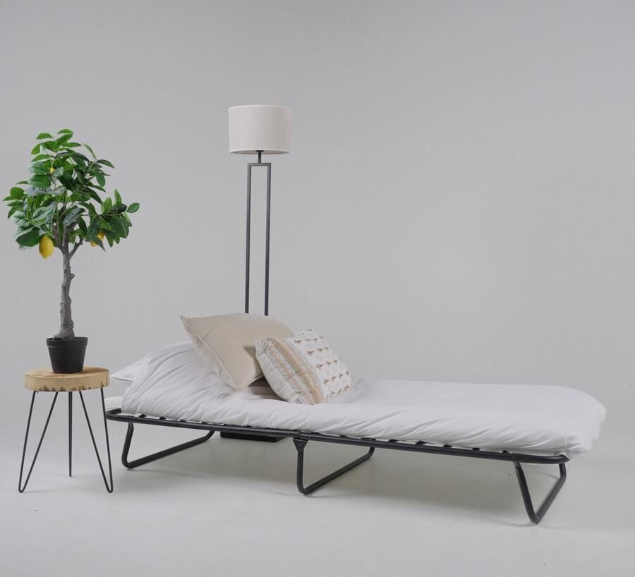 TROONZ Opklapbed Siena Deluxe 80x190 cm – Vouwbed Eenpersoons – Compact Inklapbaar Logeerbed – Gemakkelijk Op te Bergen – Ruimtebesparend Bed – Luxe Slaapoplossing - Foto 5