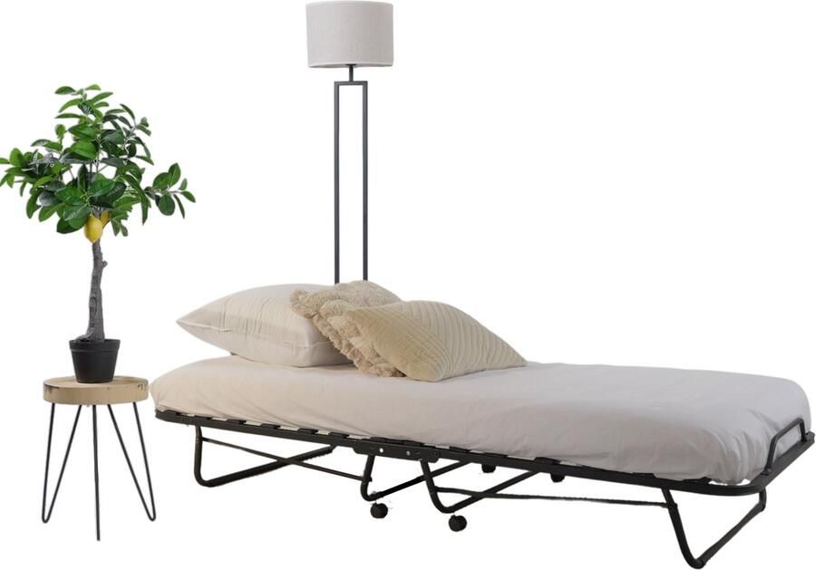 TROONZ Opklapbed Verona 90x200 cm – Eenpersoons Vouwbed Logeerbed met Luxe Ergonomisch Matras – Verstelbaar Bed – Ruimtebesparend Bed – Inklapbaar Logeerbed – Compact en Comfortabel - Foto 5