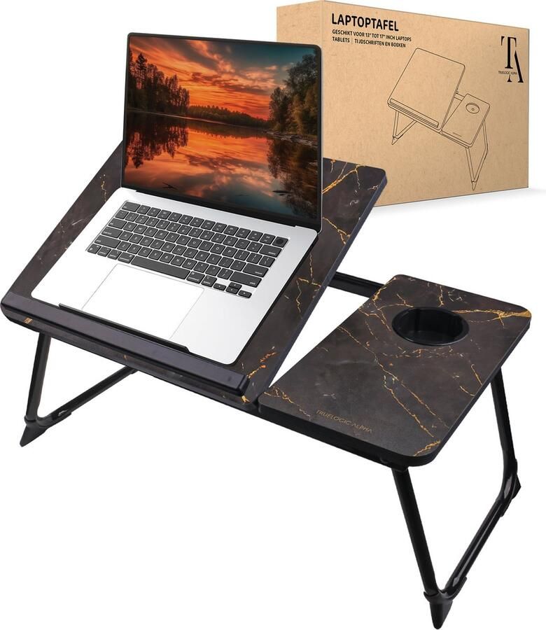 TrueLogic Alpha Bedtafel Laptoptafel Laptop standaard Voor laptops t m 17 inch Ontbijttafel Ontbijt op bed Geleverd inclusief 8 GB usb stick Lightning Luxe