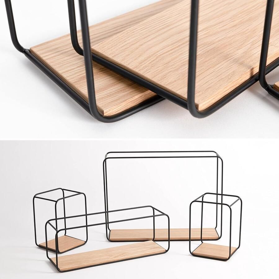 TrueLogic Alpha Elevate wandrek Set van 4 Decoratieve wandplanken Eiken