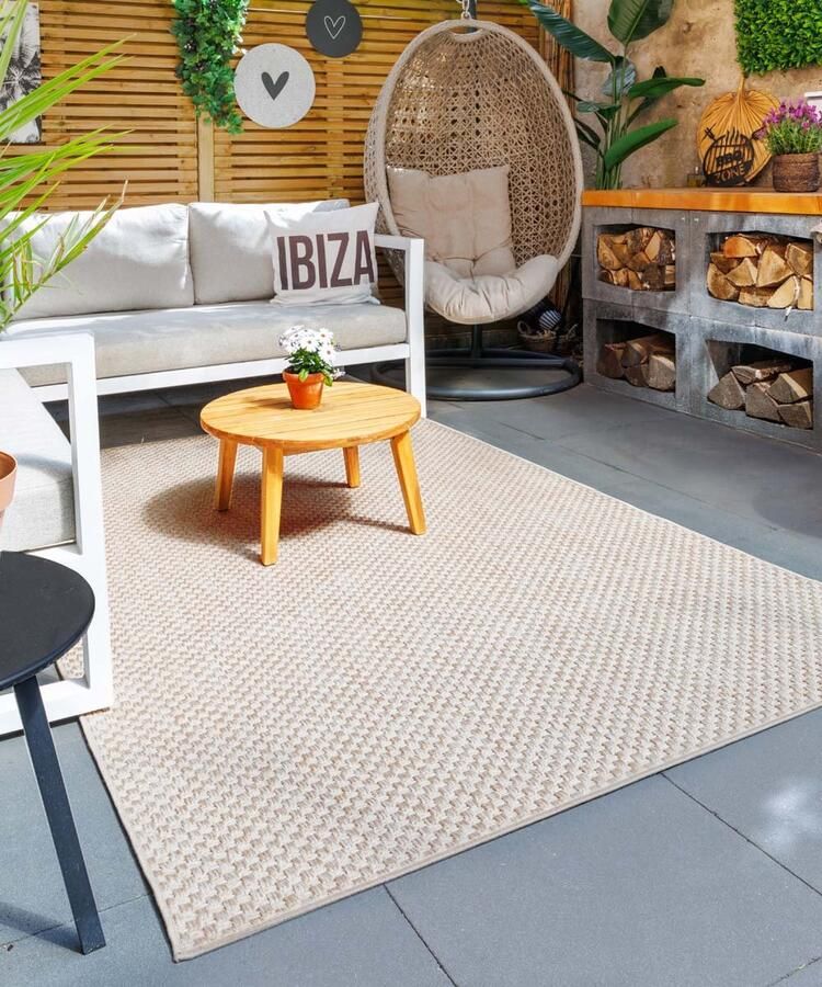 TrueWeave Jute buitenkleed Alvra Base beige 80x150 cm