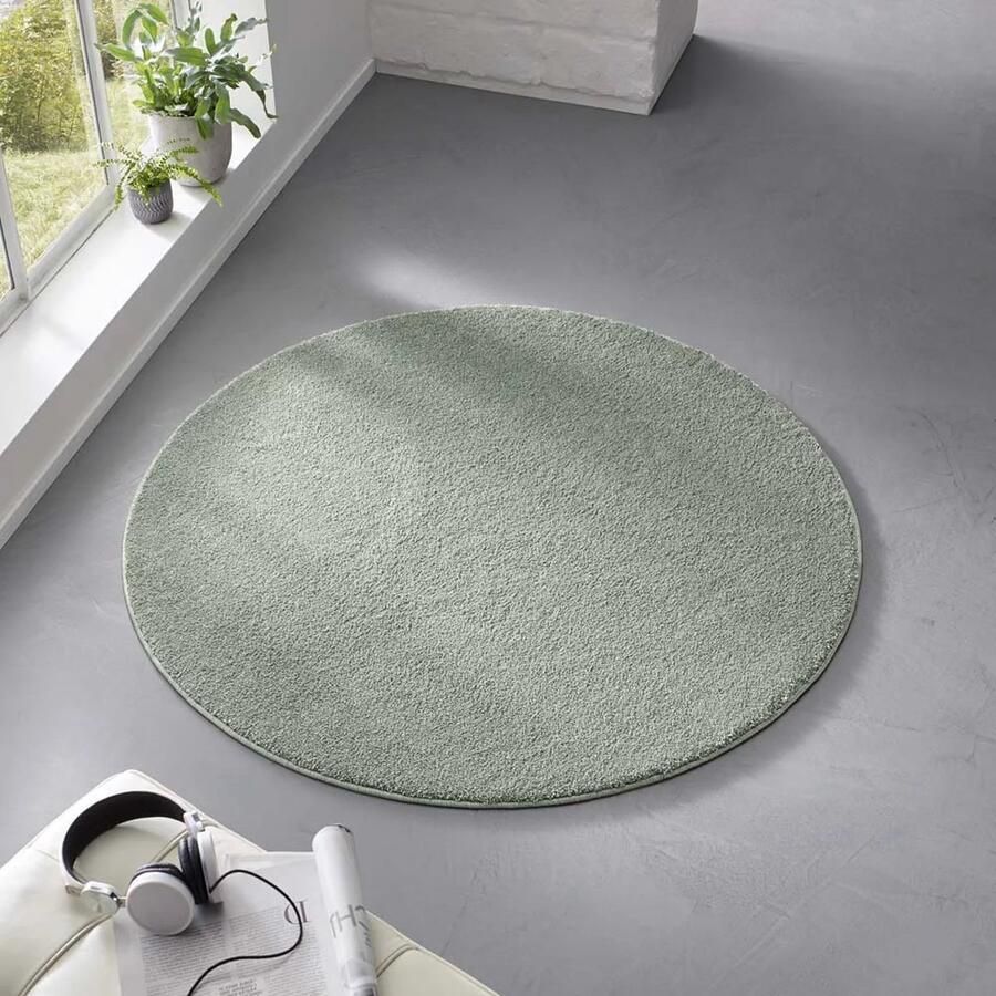 TrueWeave Rond laagpolig vloerkleed Bliss mintgroen 160 cm rond