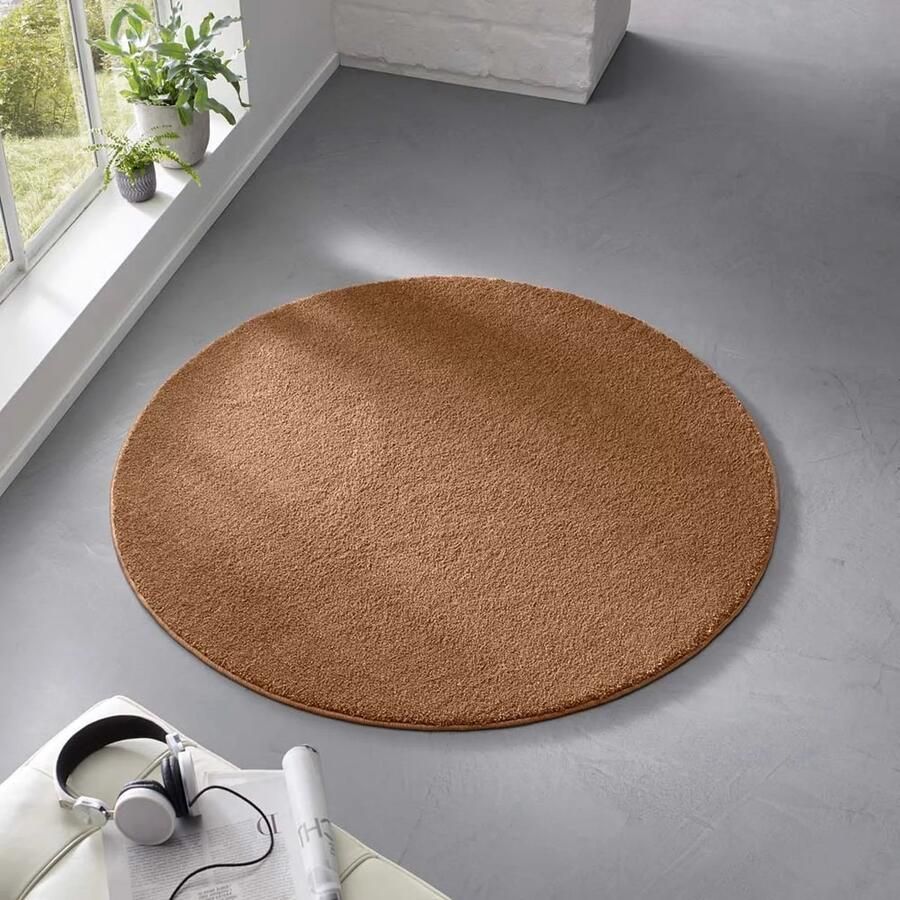 TrueWeave Rond laagpolig vloerkleed Bliss terracotta 160 cm rond